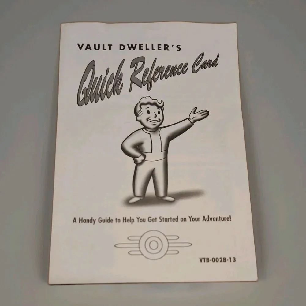 Fallout Vault Dweller's Quick Reference Card **RARE**